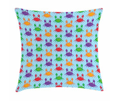 Crabs on Blue Backdrop Pillow Cover