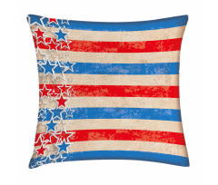 Patriotic Grunge Look Pillow Cover