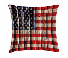 Rustic Flag Design Pillow Cover