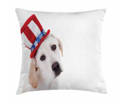 Dog with Hat Pillow Cover
