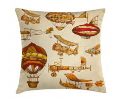 Vintage Baloons Planes Pillow Cover