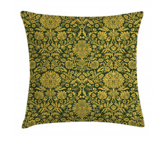 Baroque Flowers Motif Pillow Cover