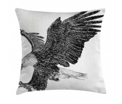 Bald Eagle Swoop Sketchy Pillow Cover