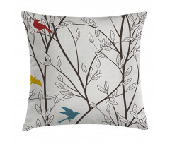 Birds Wildlife Cartoon Pillow Cover