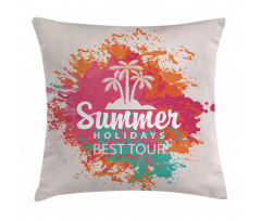 Lettering and Palms Pillow Cover