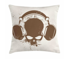 DJ Grunge Retro Skull Pillow Cover