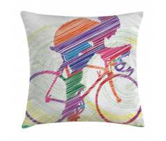 Cycling Man on Bike Pillow Cover