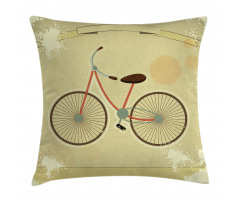 Postcard of Retro Bike Pillow Cover