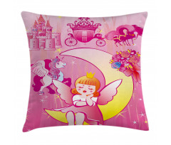 Moon Unicorn Castle Pillow Cover