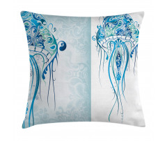 Ocean Jellyfish Paisley Pillow Cover