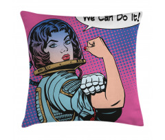 Retro Comics Woman Pillow Cover