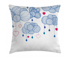 Hand Drawn Clouds Pillow Cover