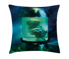 Martian UFO Alien Pillow Cover