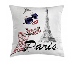 Image of a Woman Smiling Pillow Cover