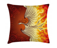 Phoenix Bird in Flame Pillow Cover