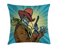 Western Style Robot Cowboy Pillow Cover