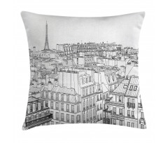 Roofs in Paris and Eiffel Pillow Cover