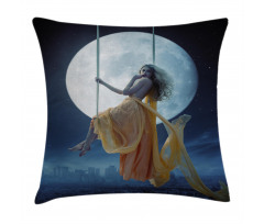 Swing in the Sky Moon Pillow Cover
