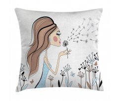 Dandelion Flower Spring Pillow Cover