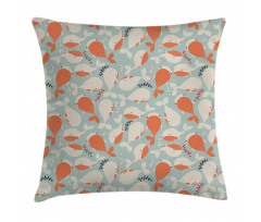 Ocean Animal Whales Pillow Cover