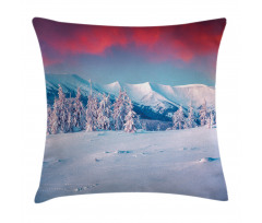 Sunset Snowy Winter Pillow Cover