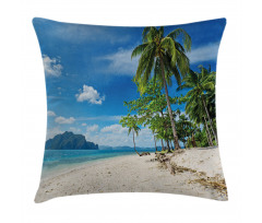 Sea Palms Mountains Pillow Cover