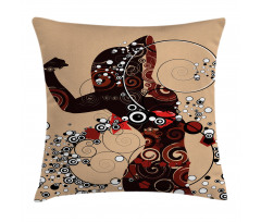 Circle with Women Image Pillow Cover