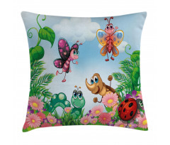 Butterfly Ladybug Worm Pillow Cover