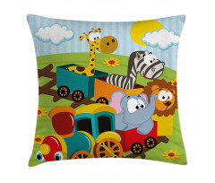 Baby Safari Wild Animals Pillow Cover