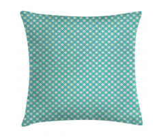 Aqua Checked Tile Pillow Cover