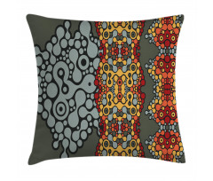Grey Rounds in Border Pillow Cover
