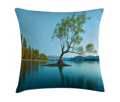 Tree Lake Nature Themed Pillow Cover