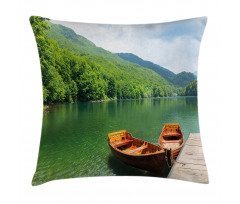 Boats Lake Forest Serene Pillow Cover