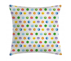 Colored Big Polka Dots Pillow Cover