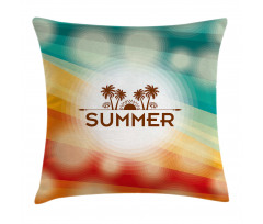 Palm Tree Sun Holiday Pillow Cover