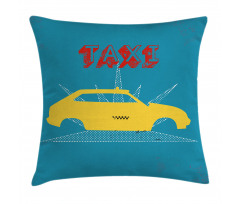 Old Cab Grunge Typography Pillow Cover