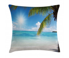 Tropical Seashore Palms Pillow Cover