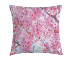 Japanese Sakura Flowers Pillow Cover