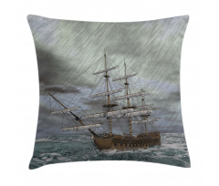 Ocean in Wave Rainy Storm Pillow Cover