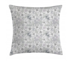 Abstract Sketchy Flowers Pillow Cover