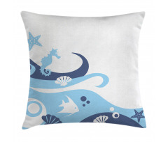 Deep Sealife Creatures Pillow Cover