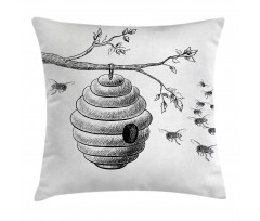Hand Drawn Honeycomb Pillow Cover