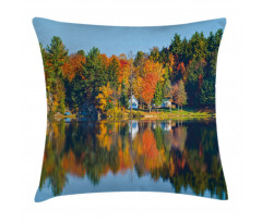 Lake House in Autumn Pillow Cover