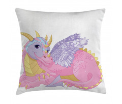 Lady Dragon Posing Pillow Cover