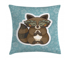 Raccoon on Meadow Pillow Cover