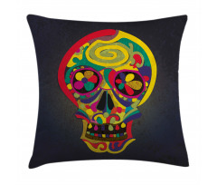 Colorful Skull Pillow Cover
