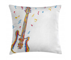 Doodle Style Guitar Art Pillow Cover