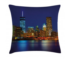 Manhattan Sunset Skyline Pillow Cover