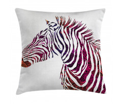 Ornamental Zebra Profile Pillow Cover