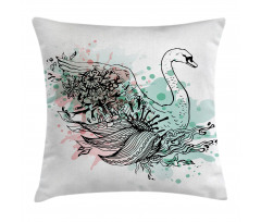 Sketchy Swan Watercolors Pillow Cover